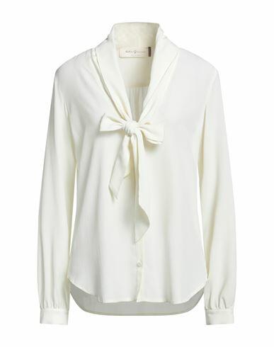 Katia Giannini Woman Shirt Ivory Acetate, Silk Cover