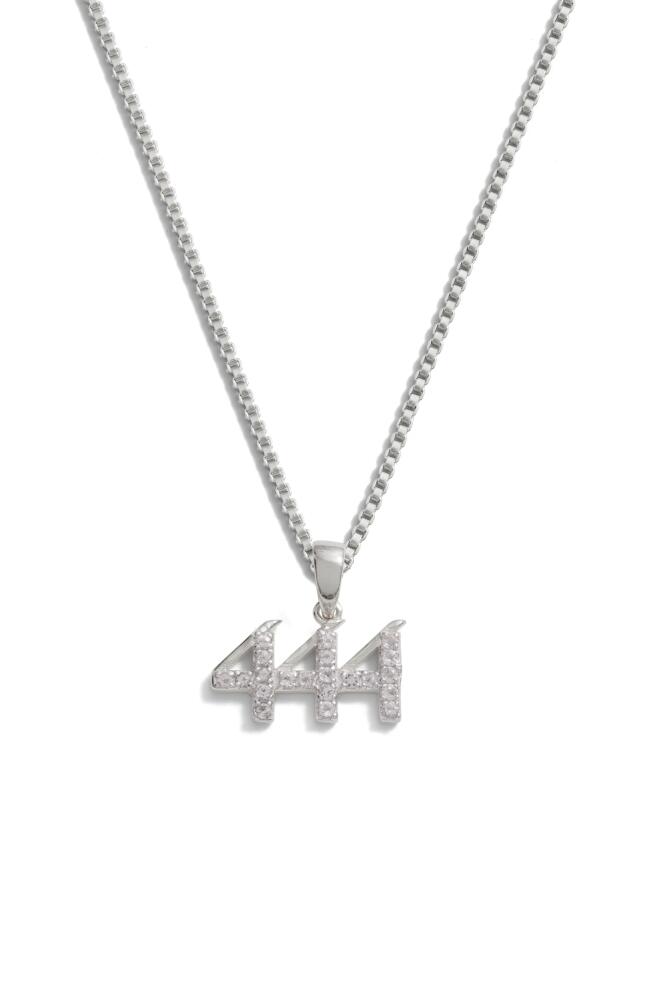 Awe Inspired Pavé Angel Number Necklace in Sterling Silver - 444 Cover