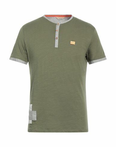 Yes Zee By Essenza Man T-shirt Military green Cotton Cover