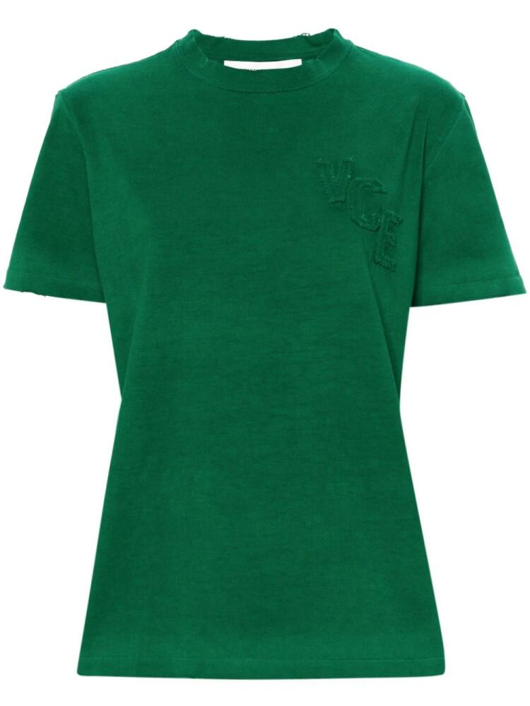 Golden Goose letter-appliqué cotton T-shirt - Green Cover