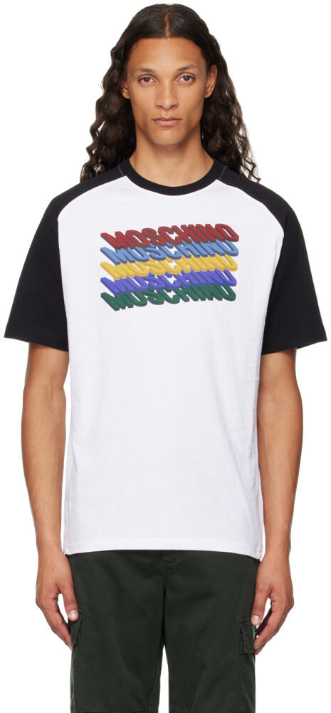 Moschino White Printed-Logo T-Shirt Cover