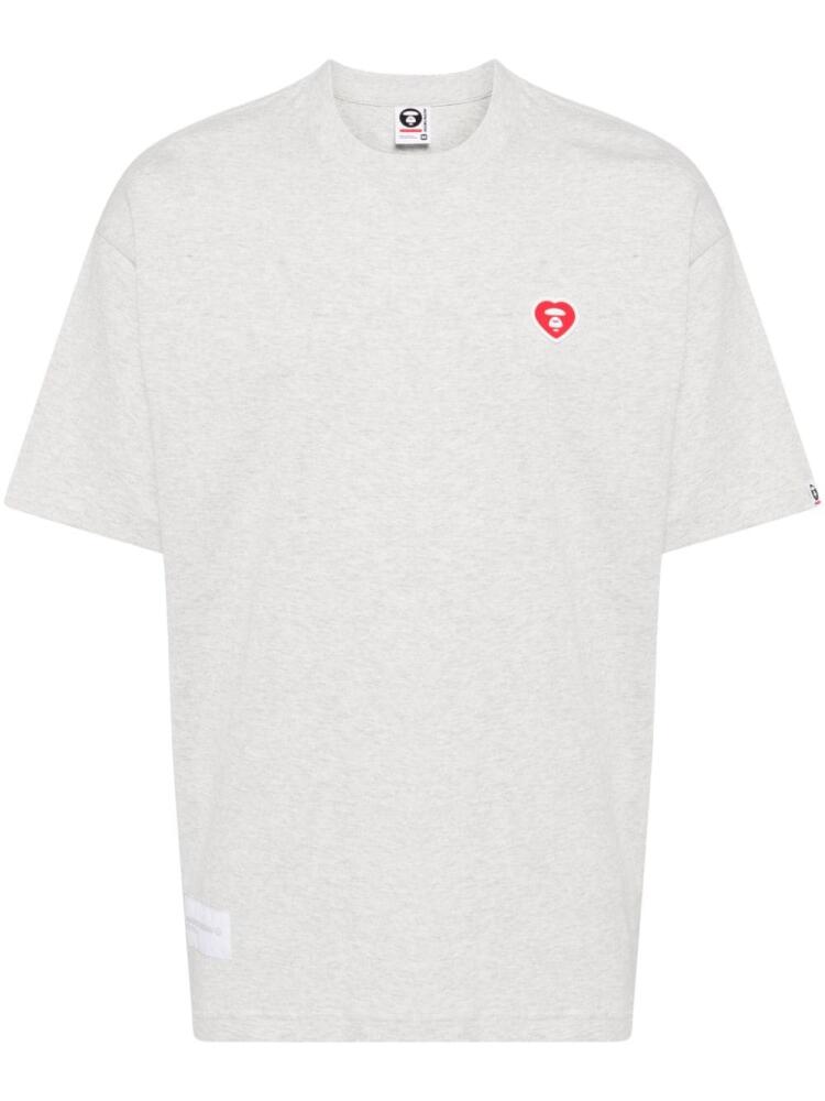 AAPE BY *A BATHING APE® logo-appliqué cotton T-shirt - Grey Cover