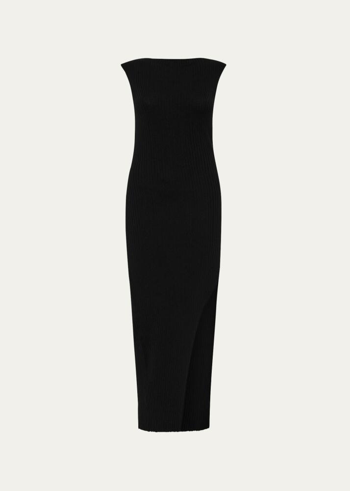 St. Agni Cut-Away Rib-Knit Midi Dress Cover