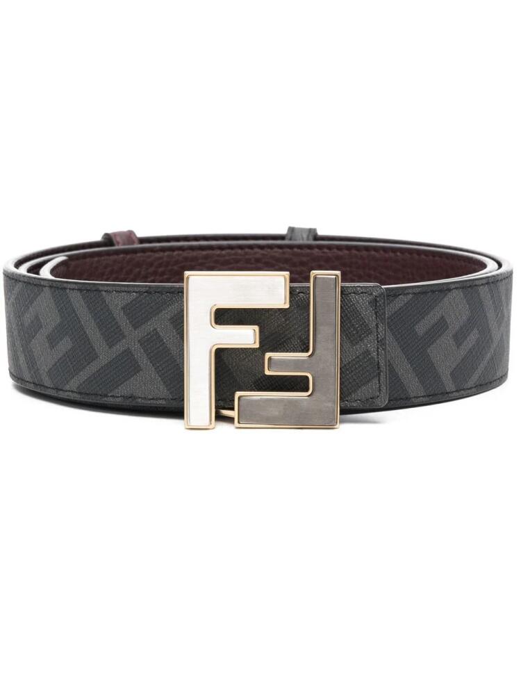 FENDI FF logo-plaque leather belt - Black Cover