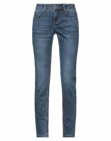 Take-two Woman Jeans Blue Cotton, Polyester, Viscose, Elastane Cover