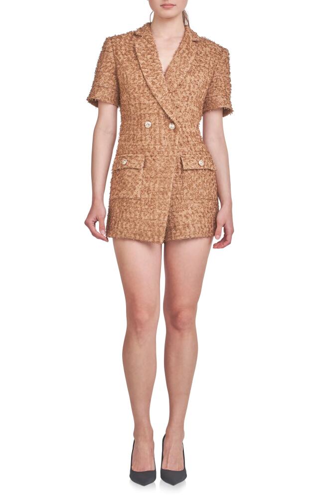 Endless Rose Double Breasted Tweed Romper in Brown Cover