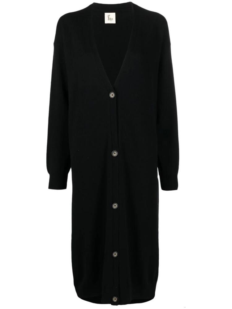 PAULA V-neck cashmere cardi-coat - Black Cover