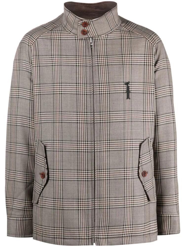 Junya Watanabe Comme des Garçons Pre-Owned panelled check-print jacket - Brown Cover