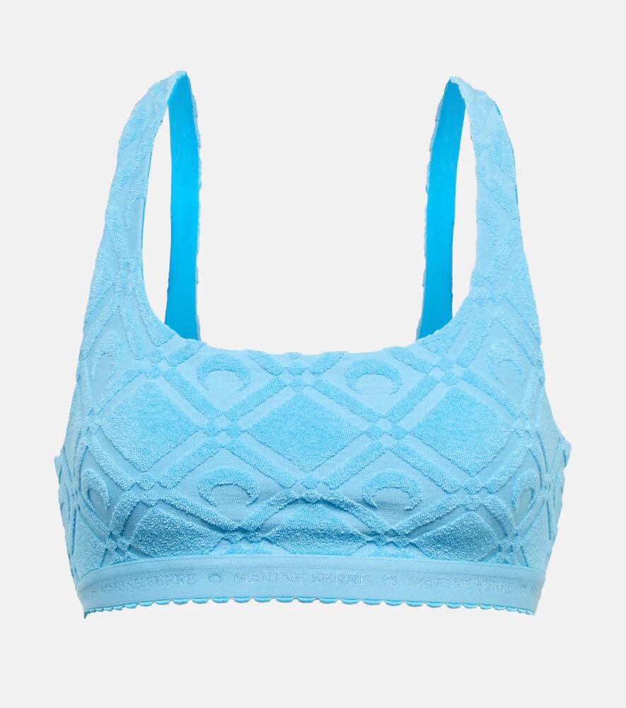 Marine Serre Jacquard cotton-blend bralette Cover