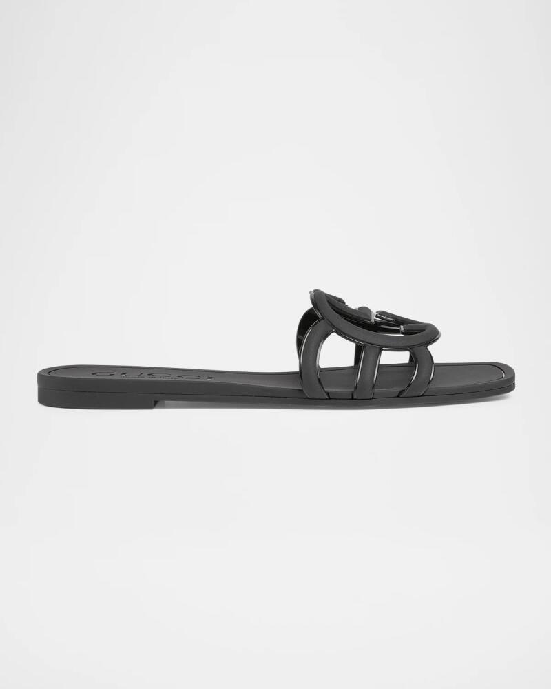 Gucci Palma GG Rubber Flat Slide Sandals Cover