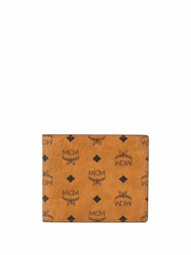 MCM small monogram-print bi-fold wallet - Brown Cover