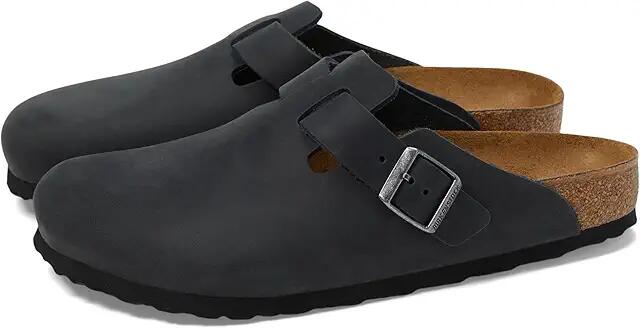 Birkenstock Boston - Oiled Leather (Unisex) (Black Oiled Leather) Clog Shoes Cover