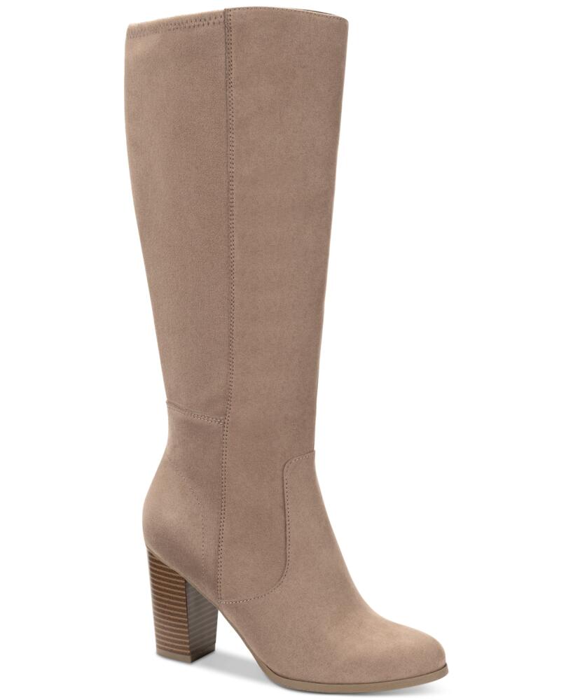 Style & Co Women's Addyy Knee High Extra Wide Calf Dress Boots, Created for Macy's - Tan Micro Cover