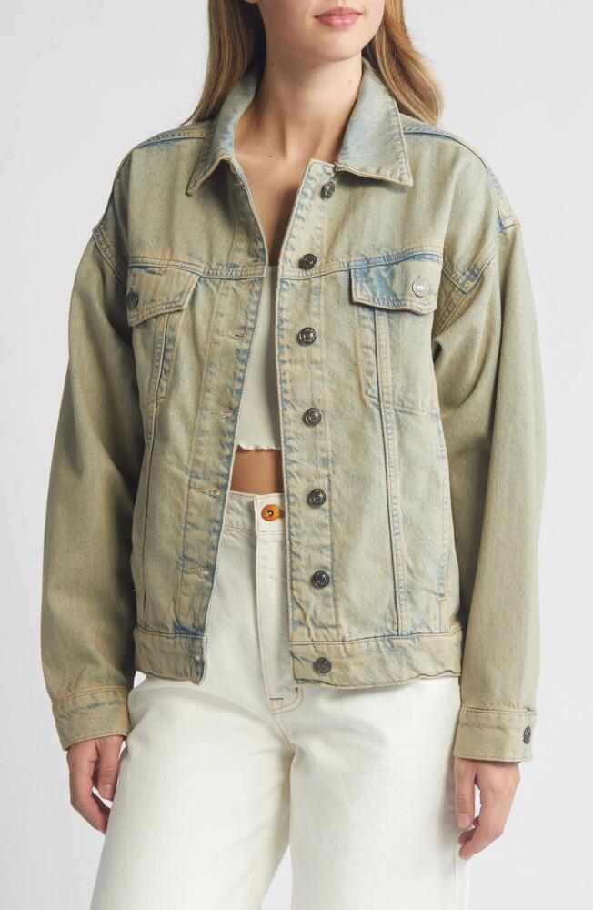 MANGO Maya Oversize Denim Trucker Jacket in Blue Cover