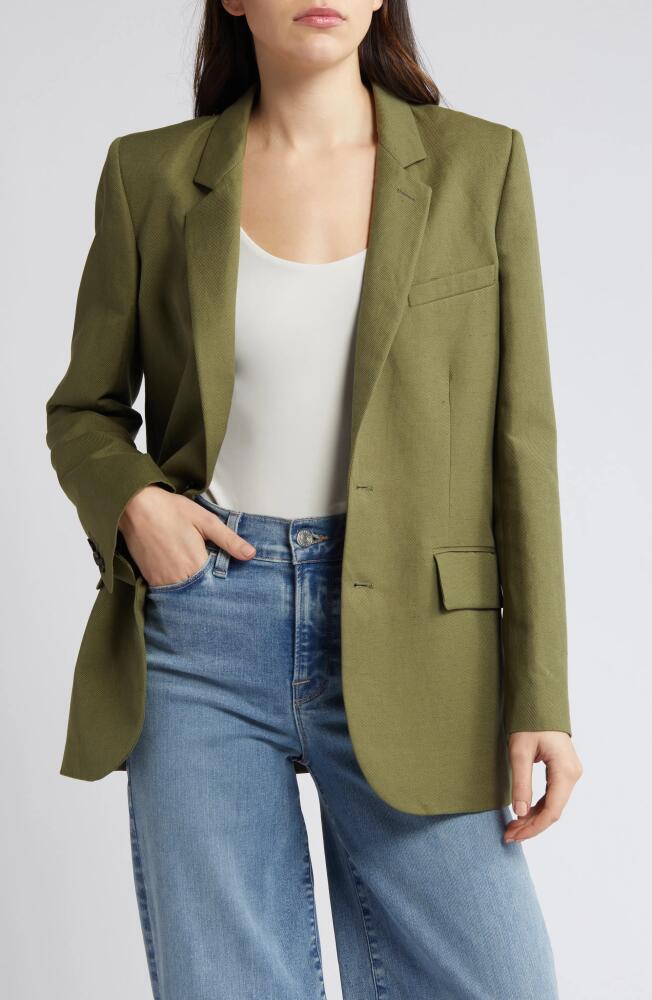 FRAME Everyday Twill Blazer in Military Green Cover