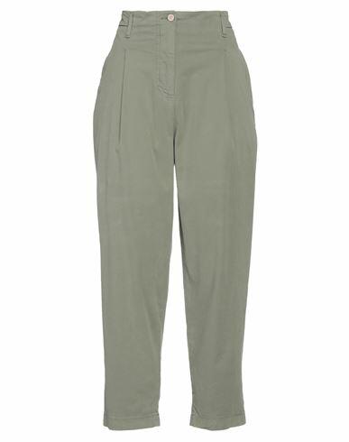 Niū Woman Pants Military green Cotton, Elastane Cover