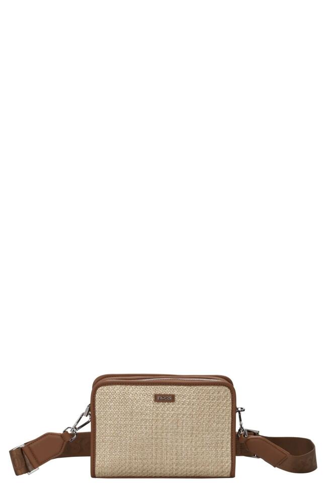 BOSS Sandy Raffia Crossbody Bag in Gold Cover