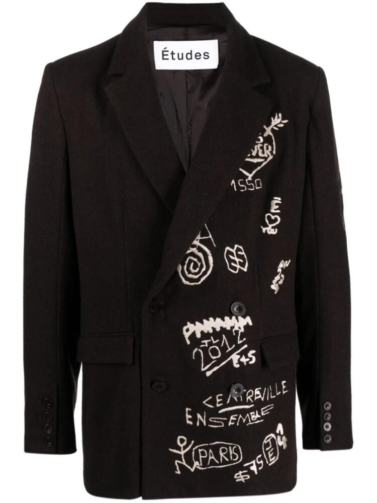 Etudes Verneuil embroidered-motif blazer - Brown Cover