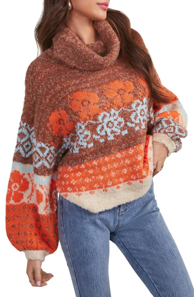 VICI Collection Monet Turtleneck Sweater in Orange Multi Cover