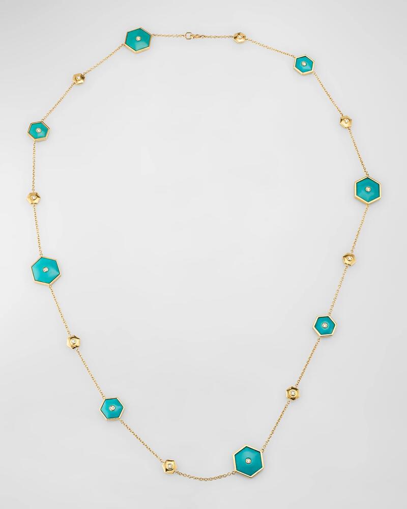 Miseno Baia Sommersa Diamond and Turquoise Station Necklace Cover