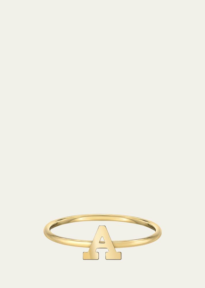 Zoe Lev Jewelry 14K Yellow Gold Initial A Ring Cover