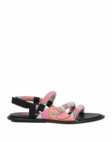 Pucci Woman Sandals Pink Textile fibers Cover