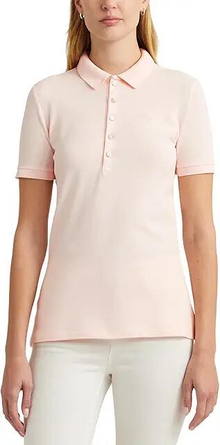 LAUREN Ralph Lauren Pique Polo Shirt (Pink Opal) Women's Clothing Cover