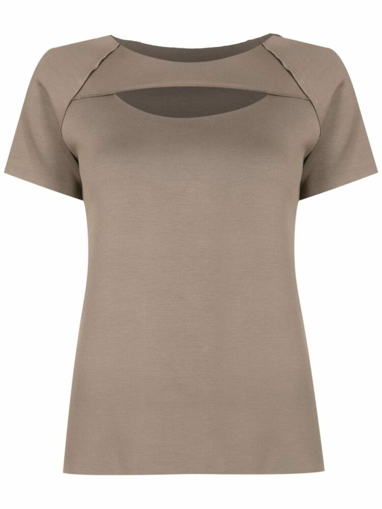 Uma | Raquel Davidowicz cut-out cotton T-Shirt - Grey Cover