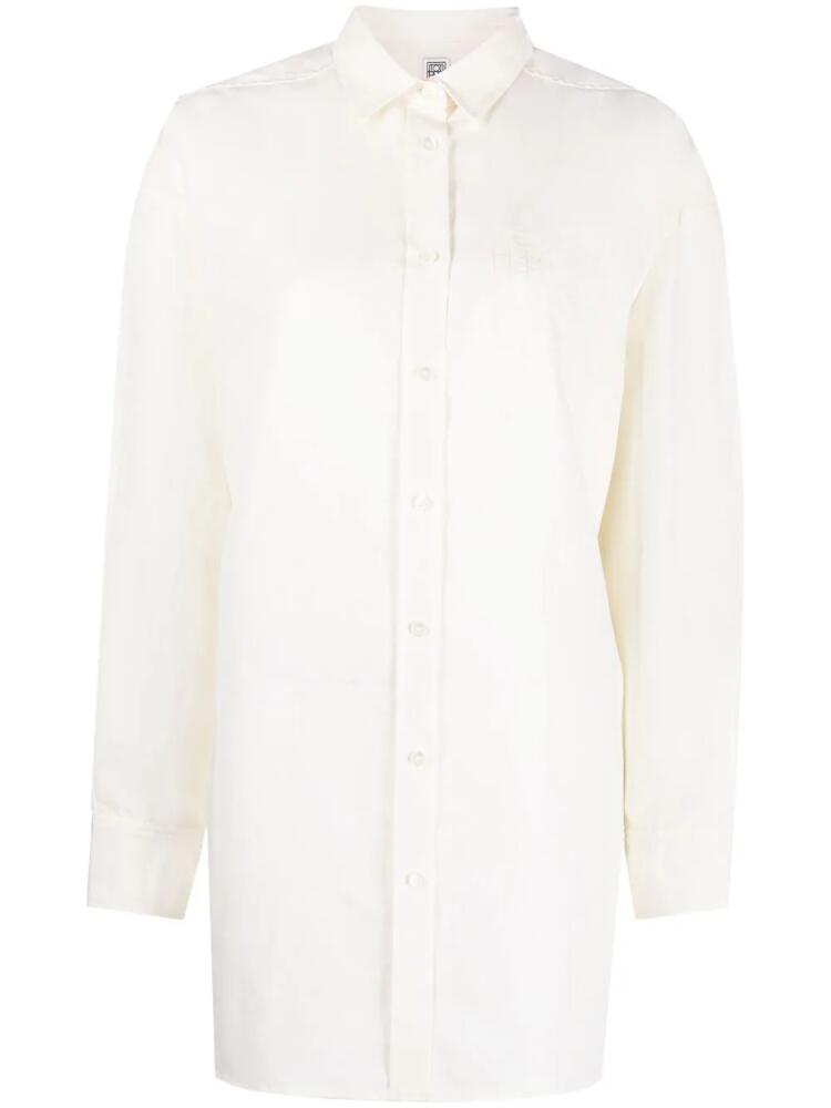 TOTEME logo-patch button-up shirt - Neutrals Cover