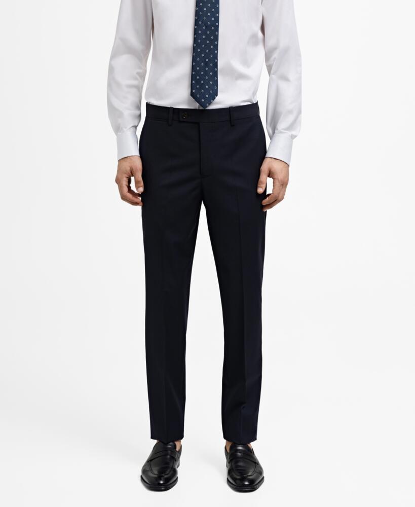 Mango Men's Virgin Wool Suit Pants - Dark Navy Cover