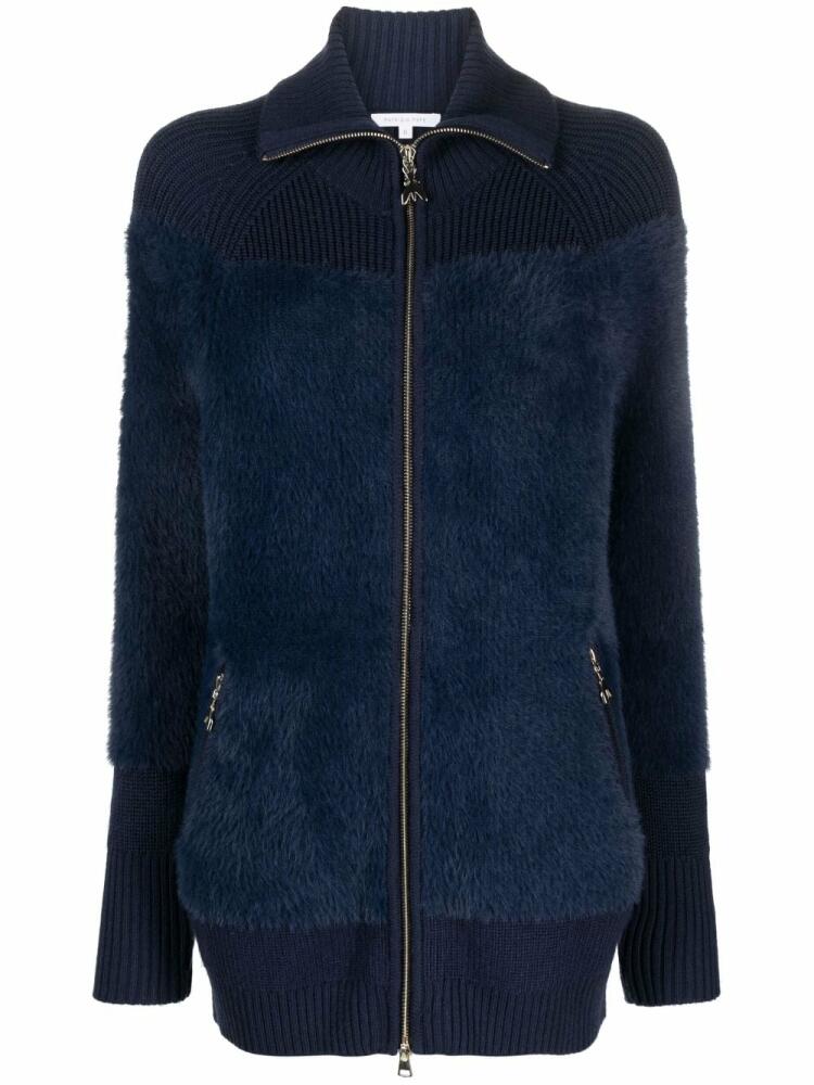 Patrizia Pepe brushed-effect ribbed-knit cardigan - Blue Cover