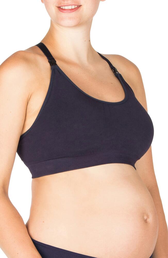 Modern Eternity Seamless Yoga Nursing Bralette in Navy Cover