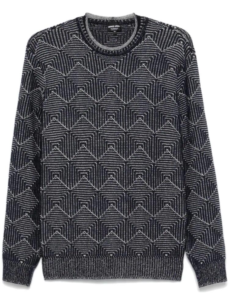 Giorgio Armani jacquard cashmere sweater - Blue Cover