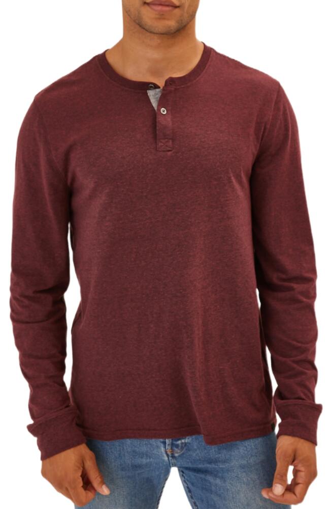 Threads 4 Thought Long Sleeve Henley in Maroon Rust Cover