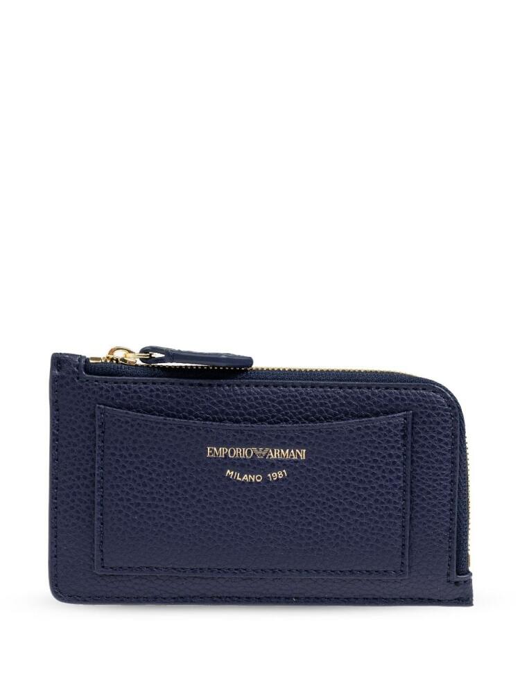 Emporio Armani embossed-logo wallet - Blue Cover