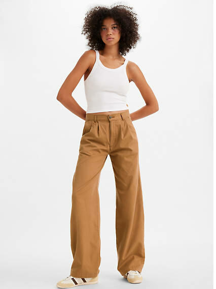 Levi's High Rise Pleated Baggy Trouser Pants - Women's Cover