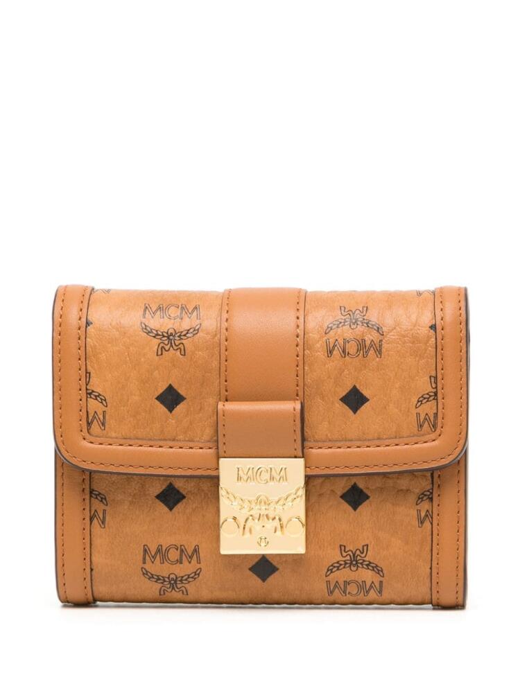 MCM small Tracy Visetos-print tri-fold wallet - Brown Cover