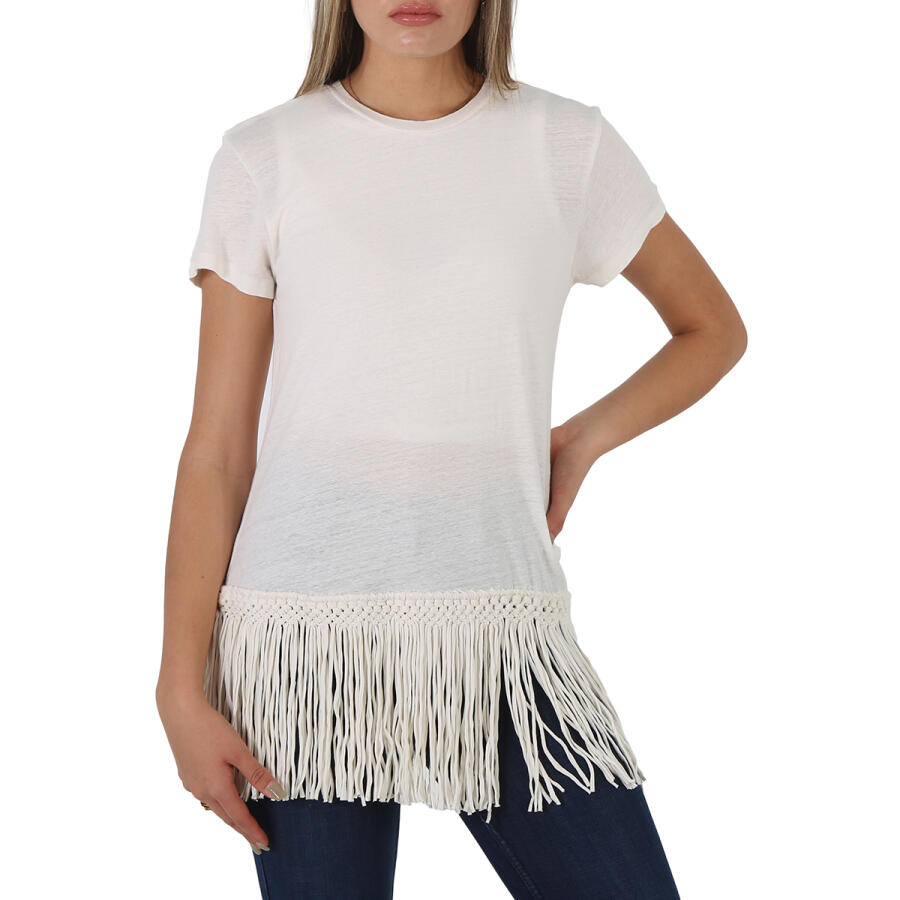 Polo Ralph Lauren Ladies Fringed Hem T-Shirt Cover