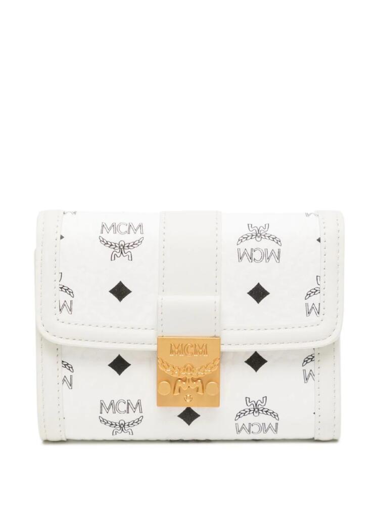 MCM small Tracy Visetos-print tri-fold wallet - White Cover