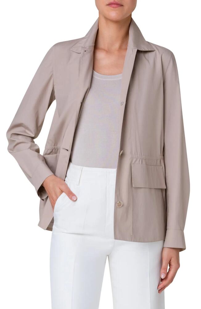 Akris Tomma Cotton Poplin Shirt Jacket in Sand Cover