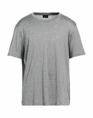 Brioni Man T-shirt Grey Silk, Cotton Cover