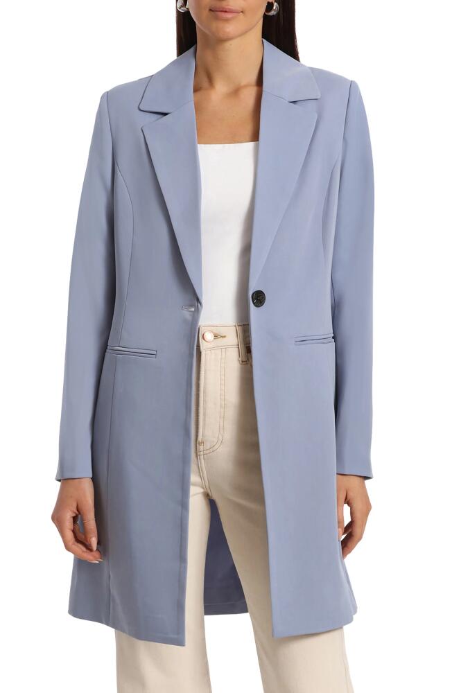 Avec Les Filles One-Button Longline Coat in Light Blue Cover