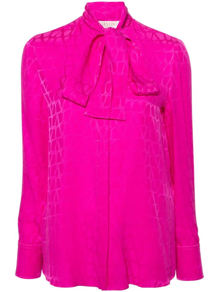 Valentino Garavani Toile Iconographe silk blouse - Pink Cover