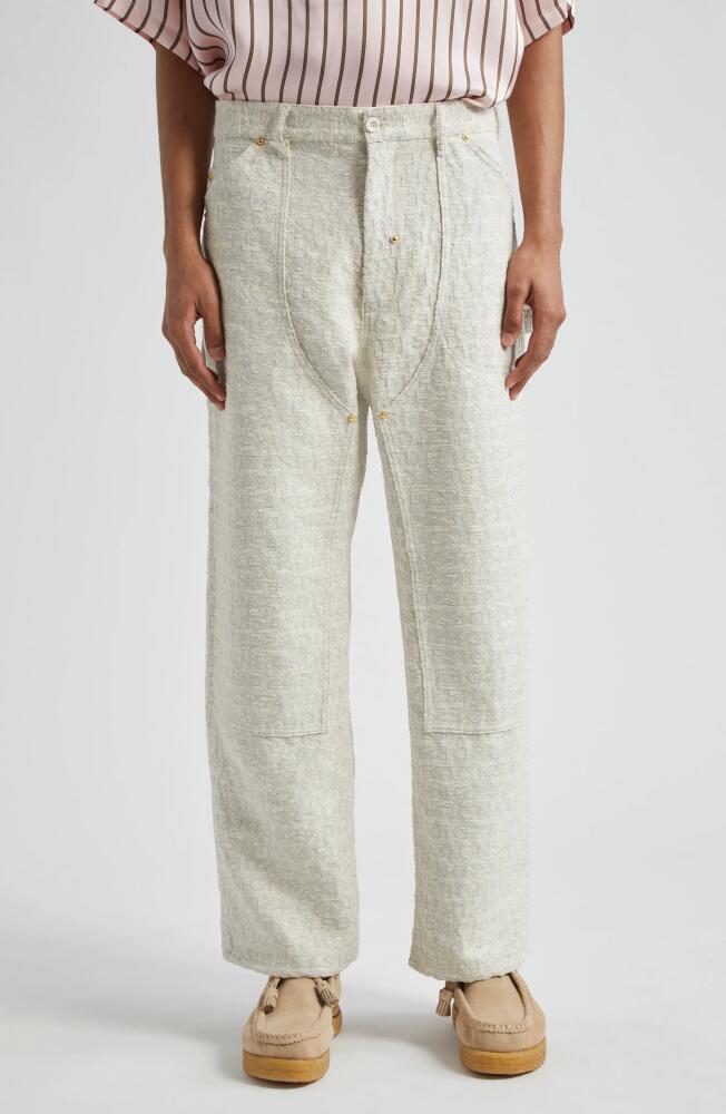 4SDesigns Logo Jacquard Western Utility Pants in Off White Cover