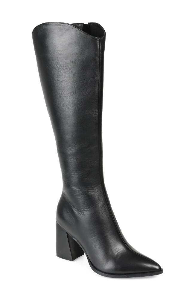 Journee Signature Laila Leather Boot in Black Cover