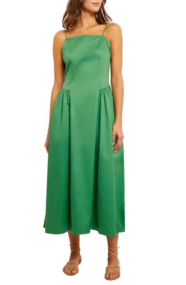 Misook Square Neck Midi Dress in Verdant Clover Cover