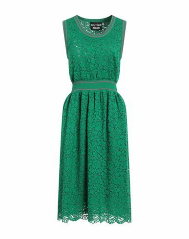 Boutique Moschino Woman Midi dress Emerald green Cotton, Polyamide, Viscose, Elastane Cover