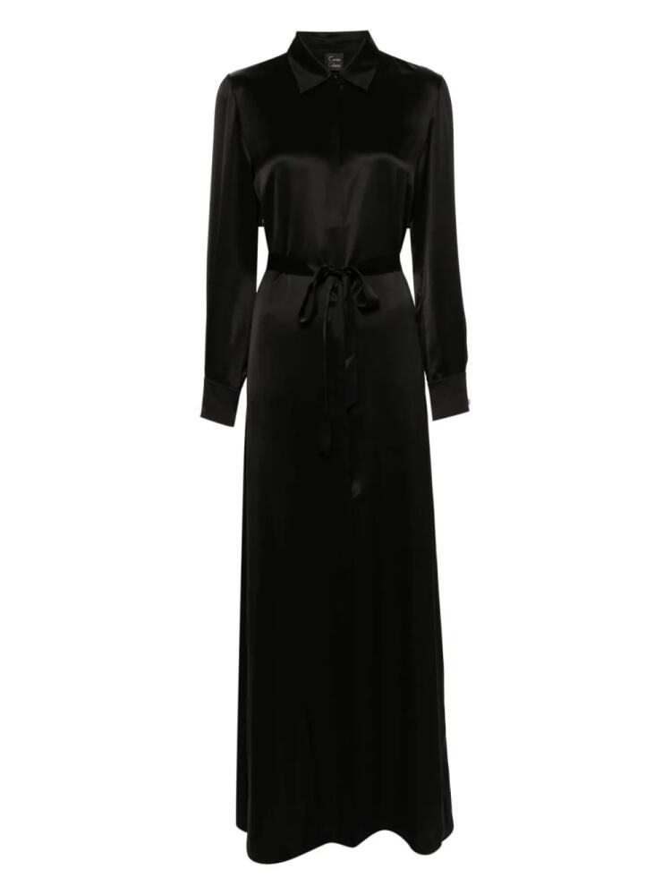 Carine Gilson long-sleeve belted silk dress - Black Cover