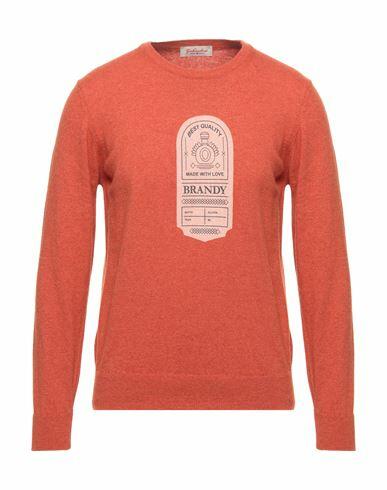 Gabardine Man Sweater Orange Wool, Viscose, Nylon, Cashmere Cover