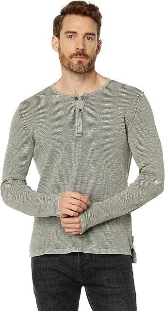 John Varvatos MEMPHIS WAFFLE HENLEY (Grey Heather) Men's Clothing Cover